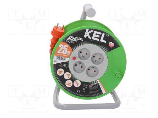 KEL Prolongador de alimentación H05VV-F 25m Naranja