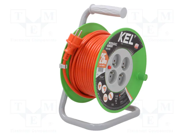 KEL Prolongador de alimentación H05VV-F 25m Naranja