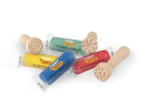 Jovi Plastilina My First Baby Súper Blanda con 20 Unidades y 9 Sellos de Madera