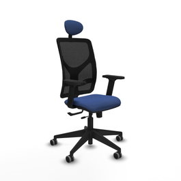 PIQUERAS Y CRESPO Silla de oficina Motilla Azul marino/Negro con mecanismo Sincro/Traslack