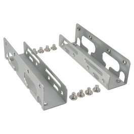 Intos Inline 59959 Adaptador de Montaje de HDD de 3.5 Pulgadas en Bahía de 5.25 Pulgadas, 2 Piezas, Metal Amarillo