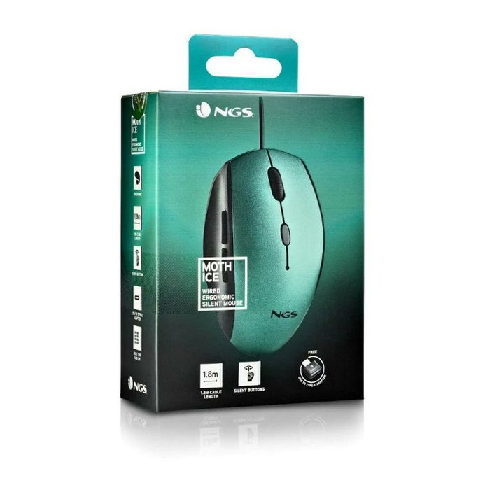 NGS Moth Ice Ratón Ergonómico Verde Hielo