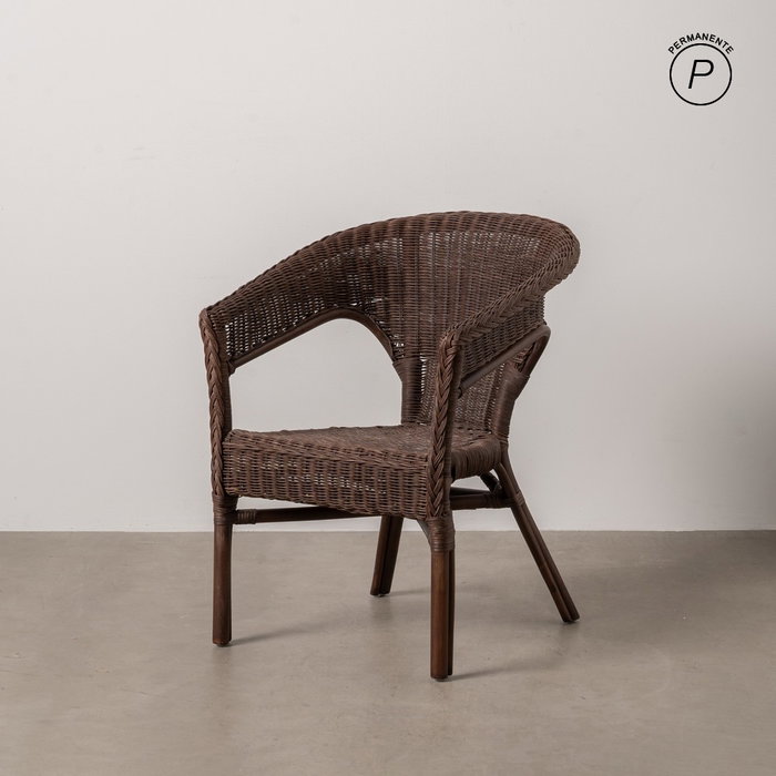 Silla Marrón Ratán Salón 60 X 62 X 78 cm