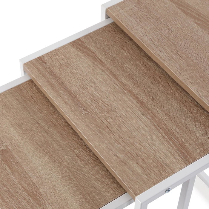Versa 3 Mesas Auxiliares Tilo Claras Estilo Industrial Melamina y Metal 45x45x52 cm Versa 3 Mesas Auxiliares Tilo Claras Estilo Industrial Melamina y Metal 45x45x52 cm