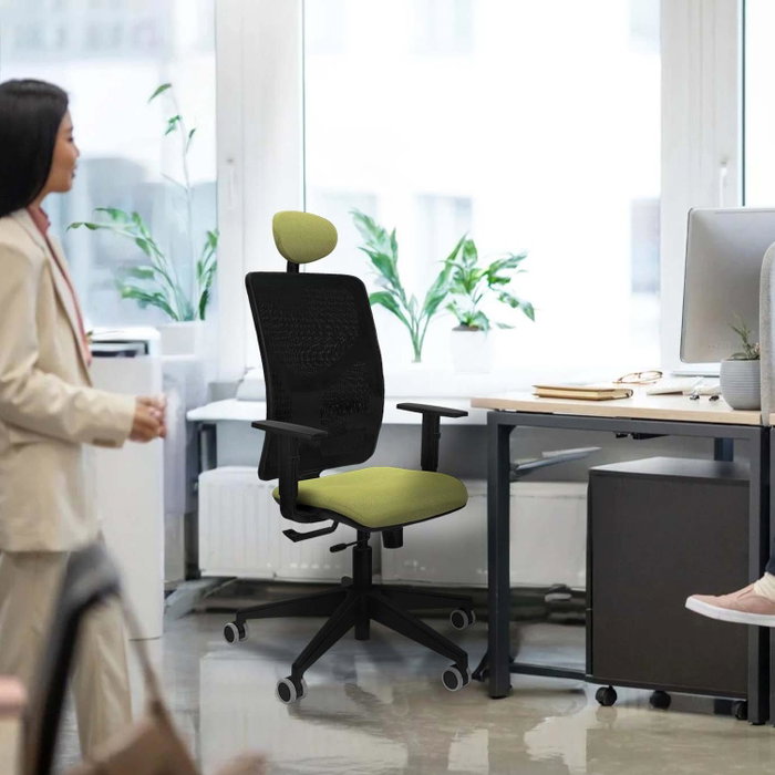 PIQUERAS Y CRESPO Silla de oficina Motilla con mecanismo Sincro/Traslack Azul cielo