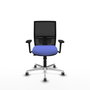 PIQUERAS Y CRESPO Silla de oficina Yunquera con mecanismo Sincro/Traslack, Azul claro y Negro