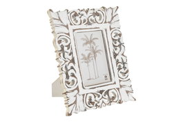 DKD Home Decor Marco de Fotos 10x15 MDF Decapé Blanco