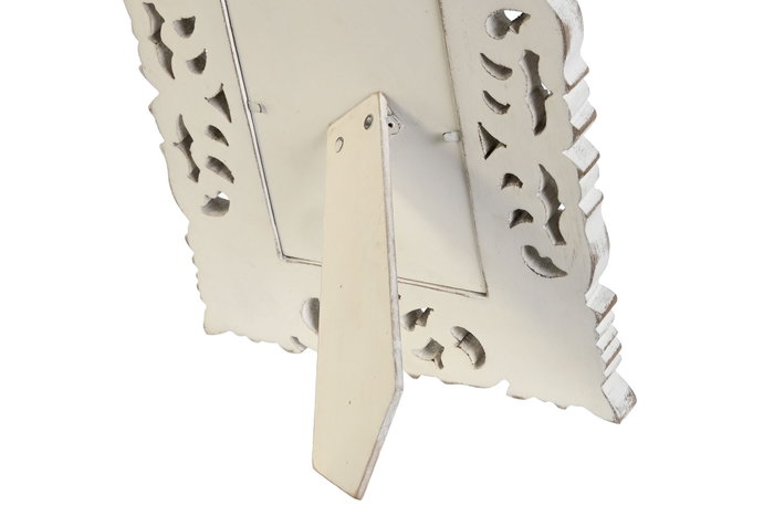 DKD Home Decor Marco de Fotos 10x15 MDF Decapé Blanco