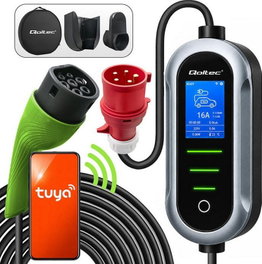 Qoltec Cargador de Vehículo Eléctrico 2w1 Tipo 2 7kW 5m