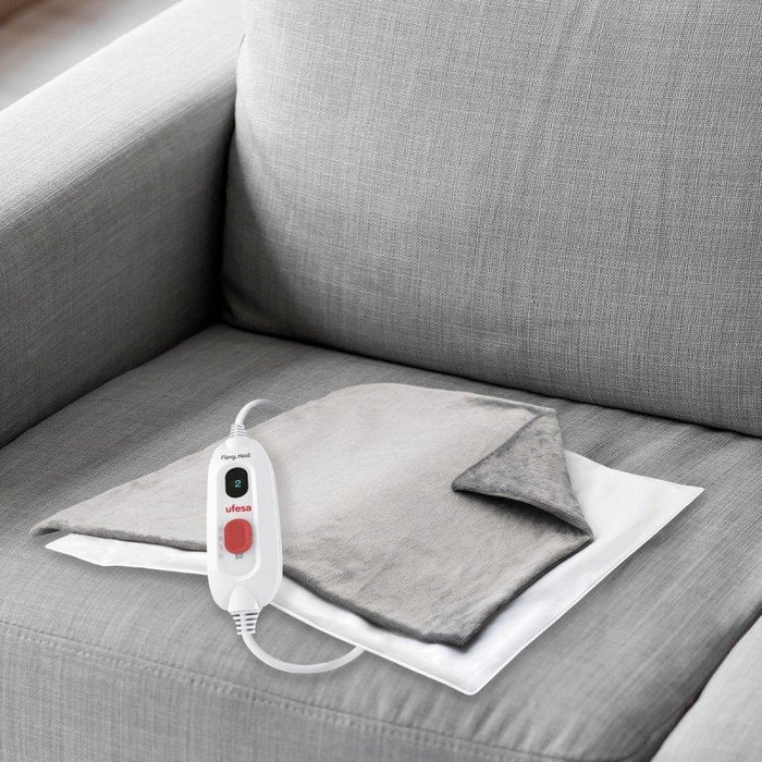 Ufesa Flexy Heat E2P Manta Eléctrica 110W 45x35 cm Ref. 10105383 - Almohadilla Térmica con 3 Temperaturas, Apagado Automático, Ideal para Dolor Muscular en Cuello, Piernas, Abdomen