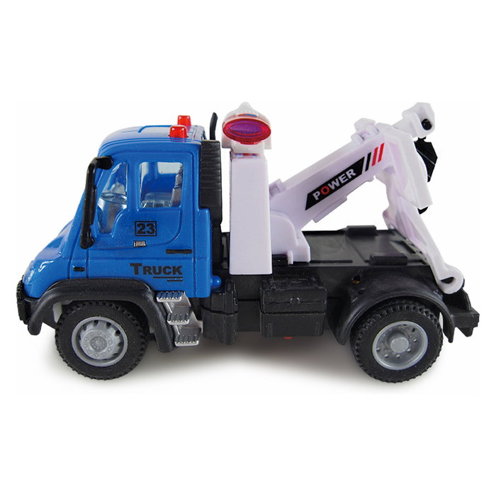 AMEWI Mini Truck Camión Remolque RC 1:64 Azul con Batería de Iones de Litio 500mAh, Radio Control para Niños 3+ Años