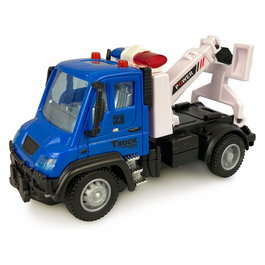 AMEWI Mini Truck Camión Remolque RC 1:64 Azul con Batería de Iones de Litio 500mAh, Radio Control para Niños 3+ Años