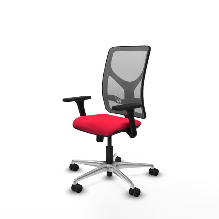 PIQUERAS Y CRESPO Silla de oficina Motilla con mecanismo Sincro, Rojo y Gris