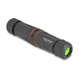DeLOCK Conector de Fibra Óptica SC/APC Duplex Hembra a Hembra, con Rosca M20 IP68, Polvo y Agua, -40 a 105 °C, Negro