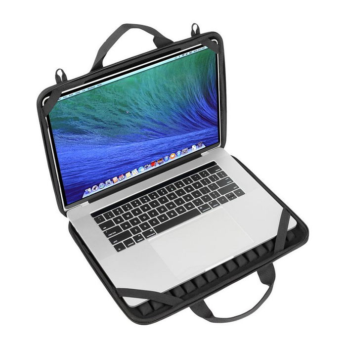 RIVACASE 5130 Funda Protectora Rígida Antishock para Portátil hasta 15.3" (38.9 cm), Negro, con Asa y Tirante para Hombro
