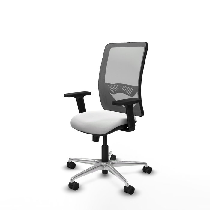 PIQUERAS Y CRESPO Silla de oficina Zulema con mecanismo Sincro, Tela Blanca y Malla Gris PIQUERAS Y CRESPO Silla de oficina Zulema con mecanismo Sincro, Tela Blanca y Malla Gris