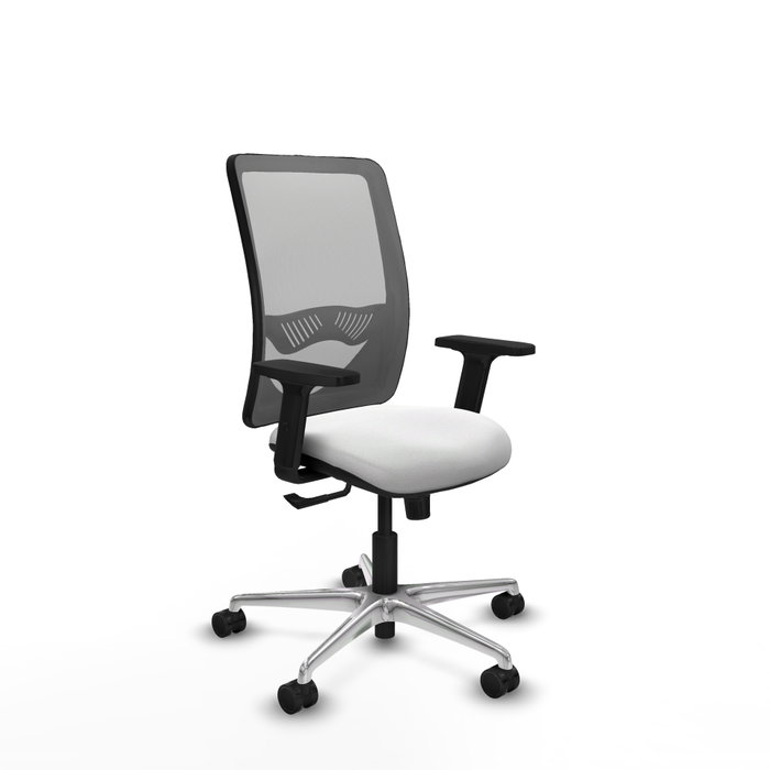 PIQUERAS Y CRESPO Silla de oficina Zulema con mecanismo Sincro, Tela Blanca y Malla Gris PIQUERAS Y CRESPO Silla de oficina Zulema con mecanismo Sincro, Tela Blanca y Malla Gris