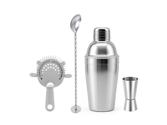 KINVARA Set Coctelera 4 Piezas Acero Inoxidable 26.5 x 29 x 8.5 cm (Set de 6)