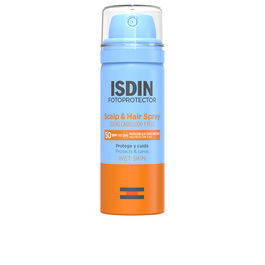 ISDIN Spray Fotoprotector para Cuero Cabelludo y Cabello SPF50, 50 ml. Protección UVA, UVB, Luz Azul. Resistente al Agua y Sudor.