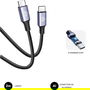 Subblim Cable USB-C a USB-C PLUS 100W 2m Negro con Chip E-Marker Carga Rápida PD 3.0 QC 3.0 Nylon Trenzado 480Mbps SUBCAB-C10002