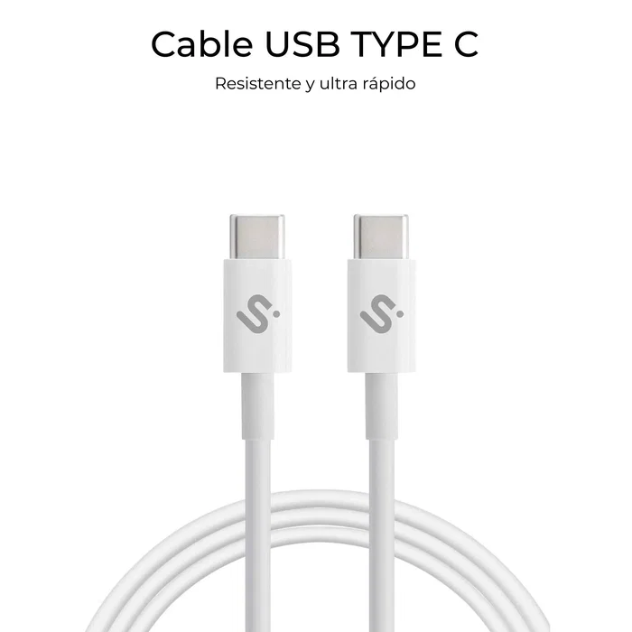 Subblim Cable Plus USB-C a USB-C 100W 2m Negro