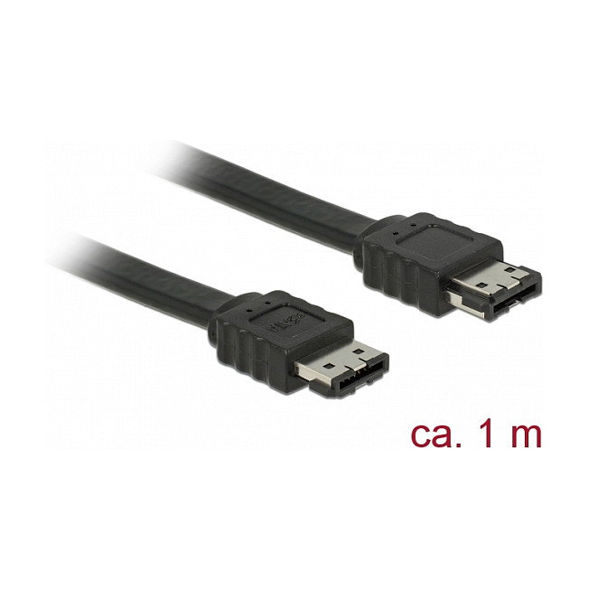 Delock Cable eSATA 85640 Macho a Macho 3 Gb/s 1 m Negro