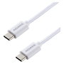 ADATA CACC-200PN-WH Cable USB-C a USB-C, 2 m, Blanco, Nylon, USB 2.0, USB Power Delivery 3.0, Carga hasta 100 W, Quick Charge 3.0