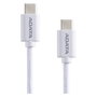 ADATA CACC-200PN-WH Cable USB-C a USB-C, 2 m, Blanco, Nylon, USB 2.0, USB Power Delivery 3.0, Carga hasta 100 W, Quick Charge 3.0