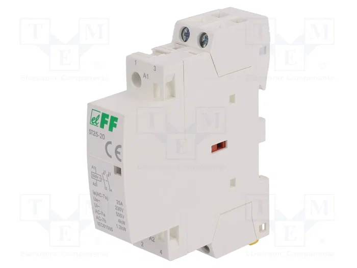 F&F Contactor de instalación 2-polar 25A 230VAC NA x2 IP20 F&F Contactor de instalación 2-polar 25A 230VAC NA x2 IP20