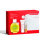 Set Clarins: Eau Extraordinaire, Eau De Toilette, For Women, 100 ml + Moisture-Rich, Shea Butter, Moisturising, Body Lotion, Body, 30 ml + Lip Confort, Lip Oil, 01, 1.4 ml *Miniature + Clarins, Zippered, GWP Textile Pouch, White