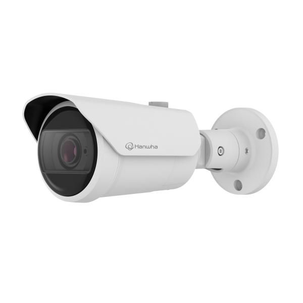 Hanwha Cámara IP Bullet Q AI 8MP 4K 3.2-10.2mm IR30 WDR IK10 IP66 PoE