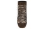 DKD Home Decor Macetero de Madera Tallado Cocotero Marrón 20x20x90 cm