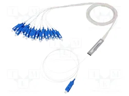 QOLTEC Divisor de fibra óptica SMF G657A SC/UPC a SC/UPC x16, 1,5m