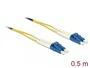 DeLOCK Cable de fibra óptica LC > LC Singlemode OS2 0,5 m Amarillo