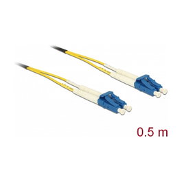 DeLOCK Cable de fibra óptica LC > LC Singlemode OS2 0,5 m Amarillo