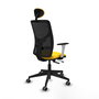 PIQUERAS Y CRESPO Silla de oficina Motilla con mecanismo Sincro/Traslack, Amarillo y Negro