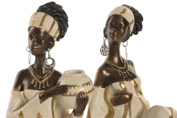 DKD Home Decor Figura de Resina Africana Surtido de 2 Unidades
