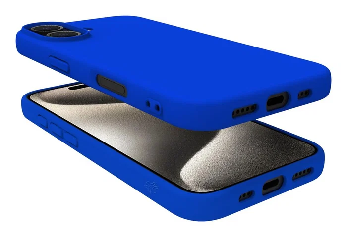 Celly CROMO1078BL Funda para iPhone 16 (6.1") Azul - Microfibra, Silicona, TPU - Resistente a Golpes