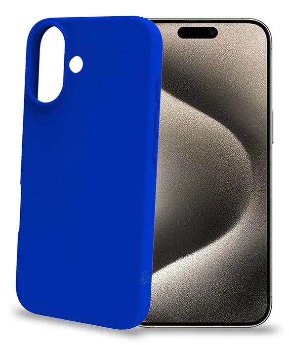 Celly CROMO1078BL Funda para iPhone 16 (6.1") Azul - Microfibra, Silicona, TPU - Resistente a Golpes