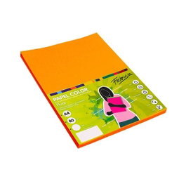 Fabrisa Paquete de 100 hojas de papel A4 naranja fluorescente 75g