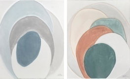 DKD Home Decor Cuadro Lienzo Pino 80x3,7x100 Círculos Surtido de 2