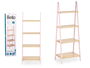 Berilo Estantería Escalera 4 Estantes Bambú y Madera Pino Rosa Natural 40 x 109.3 x 30 cm