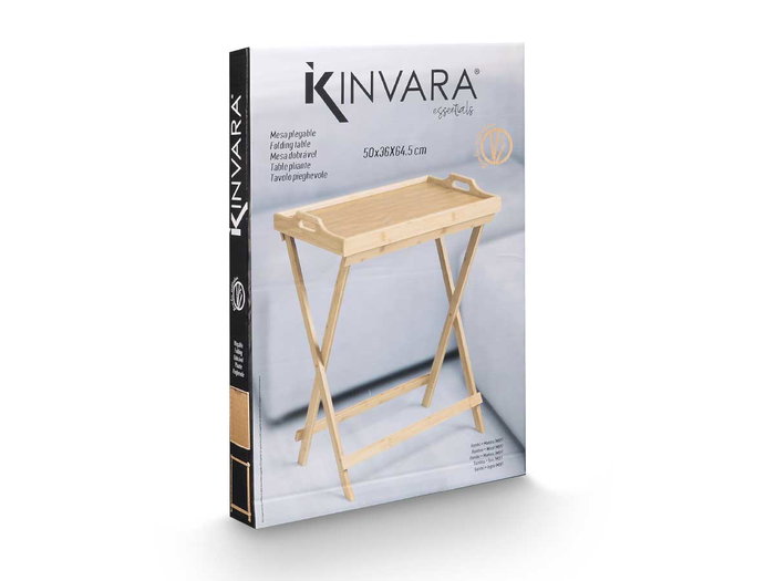 Kinvara Mesa Plegable Bambú Natural 50 x 36 x 64,5 cm (Set de 4)