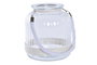 DKD Home Decor Portavelas Básico Natural Transparente Cristal Cuerda Hierro 20 x 21 x 18 cm (6 Unidades)
