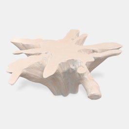 DKD Home Decor Mesa de Centro Raíz de Teca Decapé Blanco