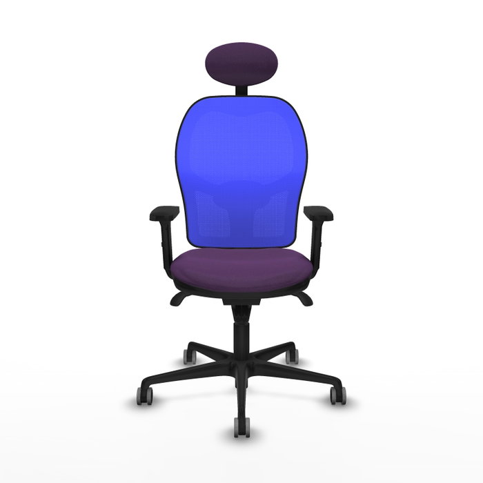 PIQUERAS Y CRESPO Silla de oficina Jorquera con mecanismo Sincro, tela Morada y malla Azul PIQUERAS Y CRESPO Silla de oficina Jorquera con mecanismo Sincro, tela Morada y malla Azul