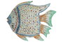 DKD Home Decor Decoración de pared de hierro Pez pintado Azul y multicolor