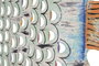 DKD Home Decor Decoración de pared de hierro Pez pintado Azul y multicolor