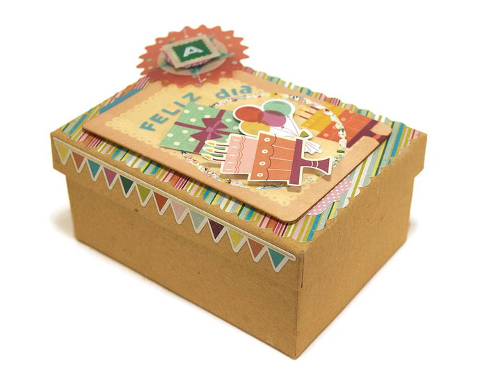Innspiro Caja de papel maché rectangular 8x6,5x4cm