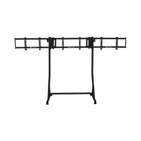 Thermaltake Soporte Triple para Monitores Pro GSC-MSP-MDSLBB-01 - Soporte de Piso para 3 Pantallas de 27" a 55", 60 kg, Ajuste de Altura, Negro